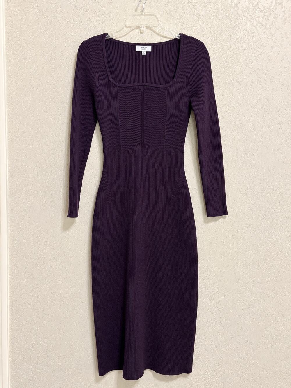Jason Wu x RTR Square Neck Ribbed Knit Midi Dress Size M